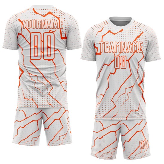 Orange Sublimation Jersey Custom White Soccer Lightning Uniform Sports