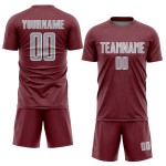 Sports Geometric Sublimation Gray-White Uniform Jersey Shape Custom Burgundy Soccer Sports Geometric Sublimation Gray-White Uniform Jersey Shape Custom Burgundy Soccer
