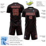 Lightning Black Soccer Uniform Jersey Sublimation Custom Sports Crimson-Cream